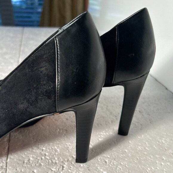 Franco Sarto SZ10 Black Suede Leather Heels Office Dressy Old Money Formal - Picture 7 of 10